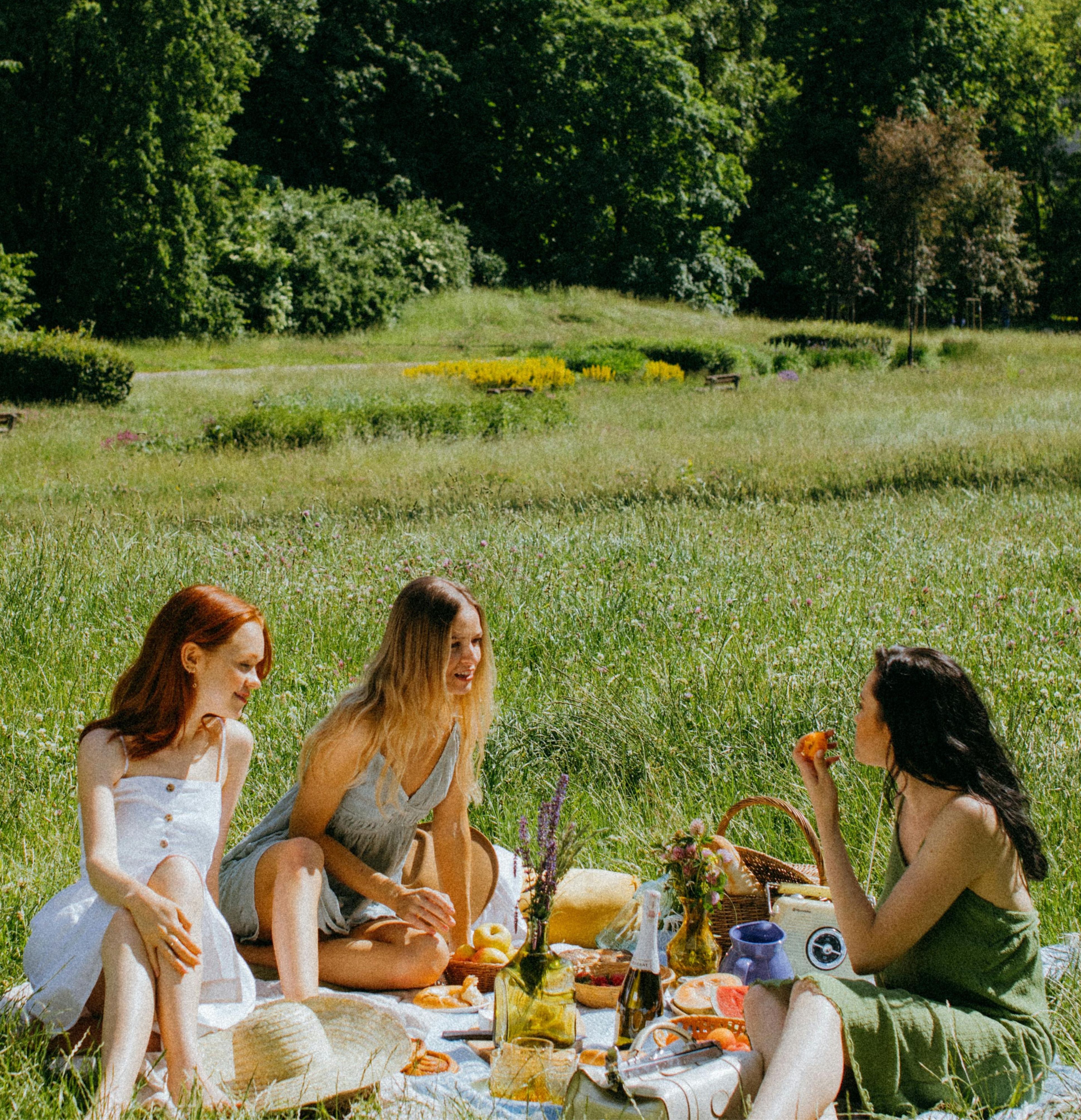 Group of women during a retreat in Mediterranean fields